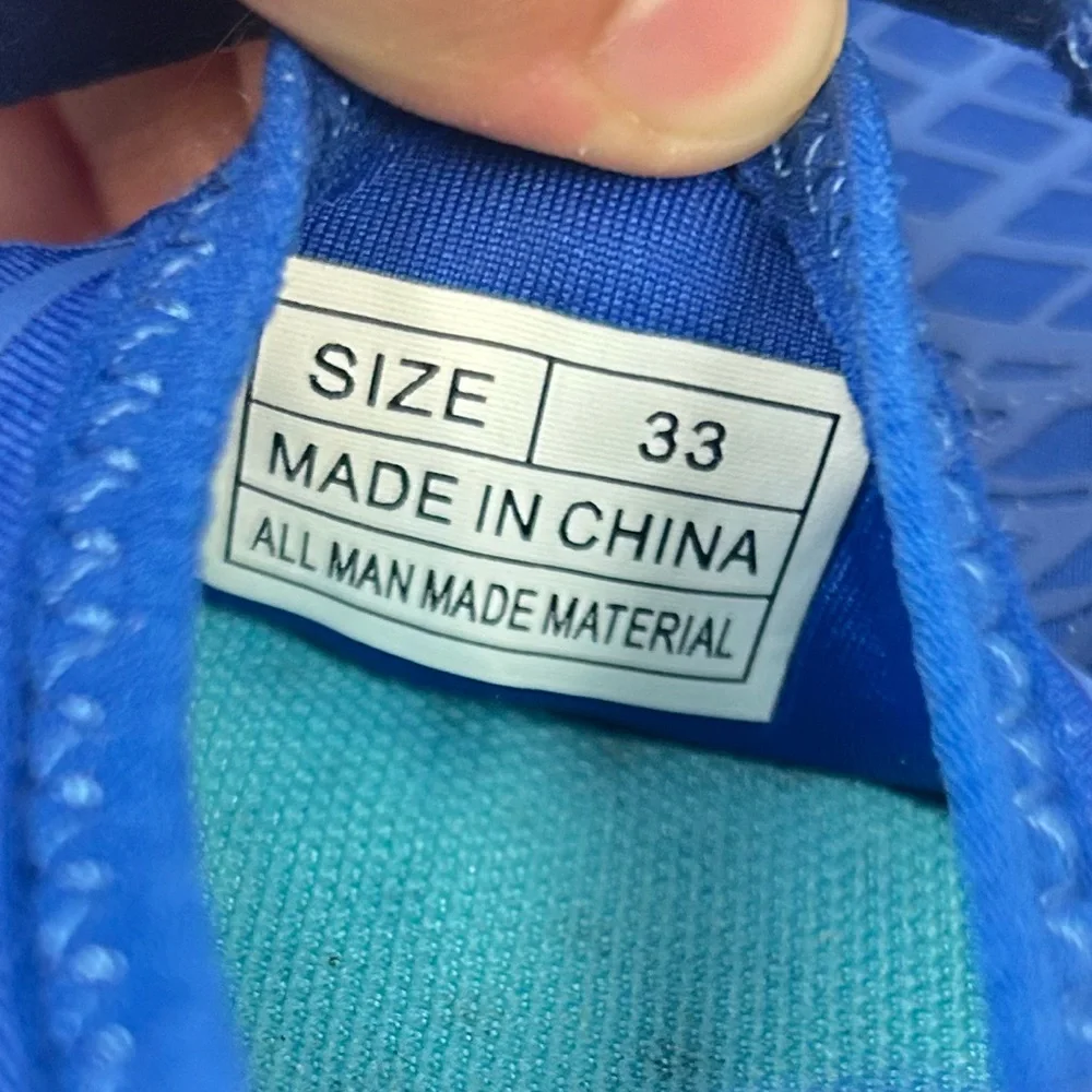 Kids' Unisex Summer Blue Water Shoes with velcro straps size 33